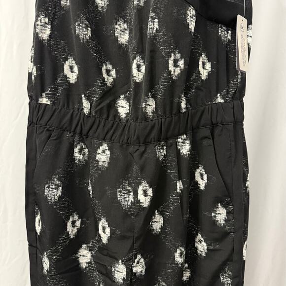 NYDJ Jumpsuit Womens Size 6 Milly Printed Black Woodblock Batik Romper New - Picture 9 of 13